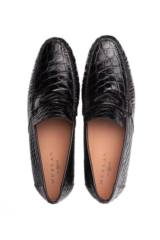 Mezlan Armano Crocodile Penny Loafer-AmbrogioShoes