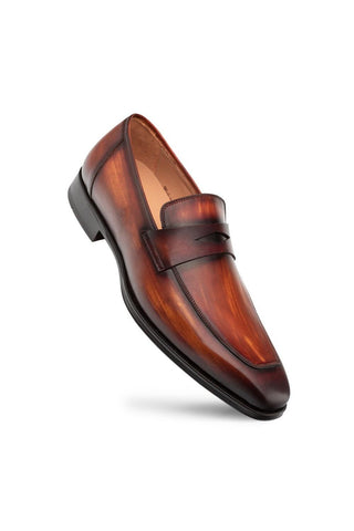 Mezlan Avenue 20910 Cognac Calf-Skin Leather Penny Loafers (MZ3650)-AmbrogioShoes