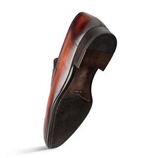 Mezlan Avenue 20910 Men's Shoes Cognac Calf-Skin Leather Penny Loafers (MZ3650)-AmbrogioShoes