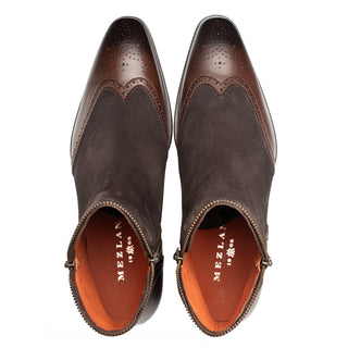 Mezlan Camilleri 21343 Men's Shoes Suede / Calf-Skin Leather Zipper Boots (MZ3764)-AmbrogioShoes