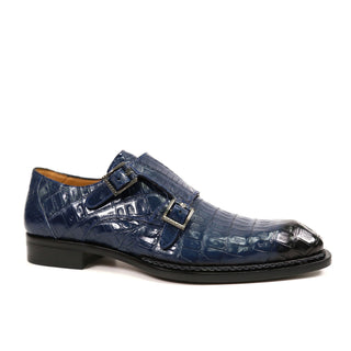 Mezlan Doyers Crocodile Double Monk-Strap-AmbrogioShoes