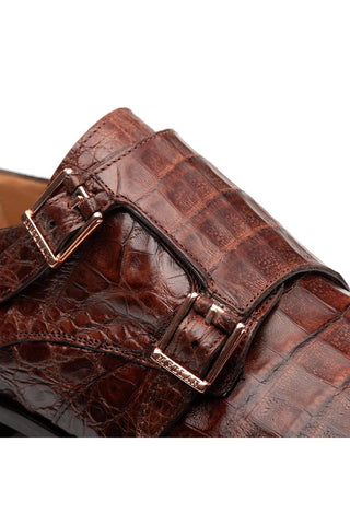 Doyers Crocodile Double Monk-Strap-Dellamoda