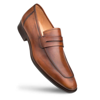 Mezlan E20243 Men's Shoes Cognac Calf-Skin Leather Penny Loafers (MZ3401)-AmbrogioShoes