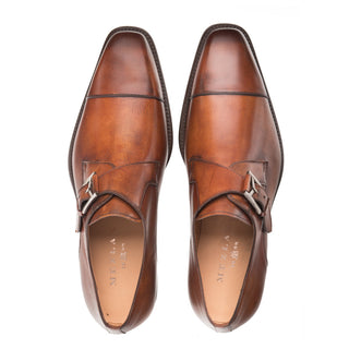 Mezlan E20244 Men's Shoes Cognac Calf-Skin Leather Monk-Strap Loafers (MZ3443)-AmbrogioShoes