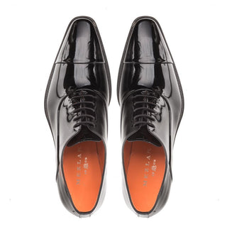 Mezlan E20264 Men's Shoes Black Patent Leather Cap-Toe Oxfords (MZ3403)-AmbrogioShoes