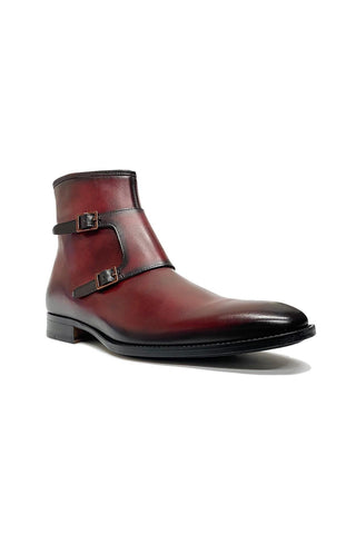 E20464 Mokka Patina Leather Buckle Boots (MZ3542)-Dellamoda