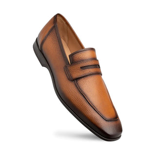 Mezlan E20693 Men's Shoes Cognac Deer-Skin Leather Penny Loafers (MZ3602)-AmbrogioShoes