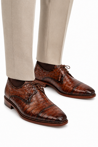 Mezlan Giovane 50032-F Crocodile Derby (MZ3717)-AmbrogioShoes