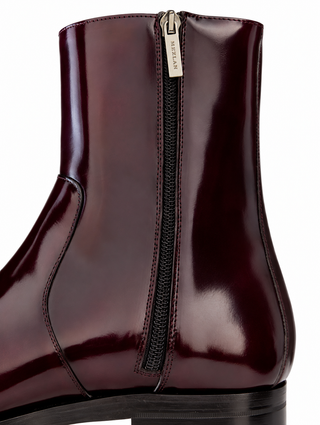 Mezlan Marques Burgundy Polished Leather High-Top Boots (MZ3655)
