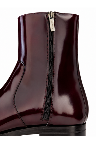 Marques Burgundy Polished Leather High-Top Boots (MZ3655)-Dellamoda
