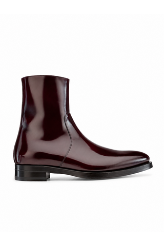 Marques Burgundy Polished Leather High-Top Boots (MZ3655)-Dellamoda