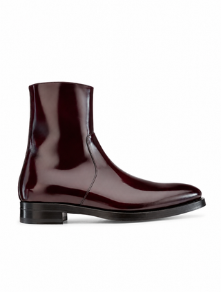 Mezlan Marques Burgundy Polished Leather High-Top Boots (MZ3655)