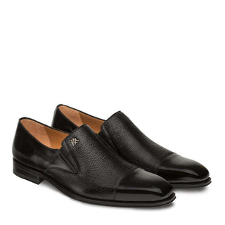 Mezlan Milani Shoes Black Deerskin & Calfskin Leather Loafers 18984(MZ2732)-AmbrogioShoes