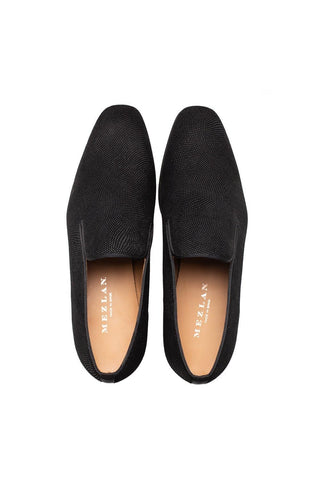 Mezlan Notte 20958 Black Glass Suede Slip On Loafers (MZ3698)-AmbrogioShoes