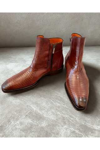 Peninsula Lizard Ankle Boots-Dellamoda