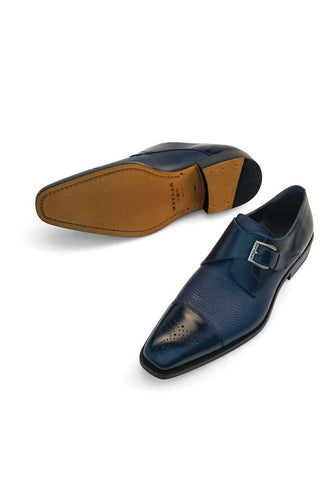 Mezlan Phoenix Leather & Deer Single Monk-Strap