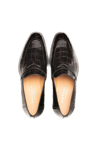 Mezlan Piccolo 4954-J Alligator Skin Split-Toe Penny Loafers (MZ3661)-AmbrogioShoes