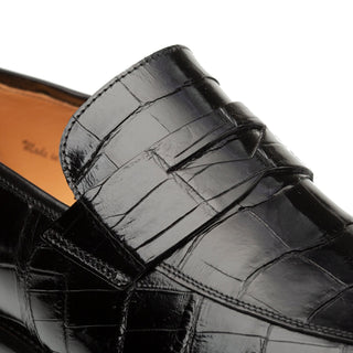 Mezlan Piccolo 4954-J Alligator Skin Split-Toe Penny Loafers (MZ3661)-AmbrogioShoes