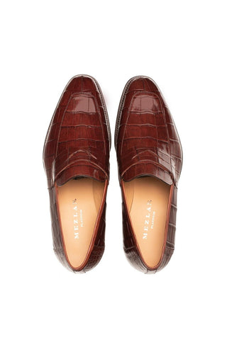 Mezlan Piccolo 4954-J Alligator Split-Toe Penny Loafers (MZ3661)-AmbrogioShoes