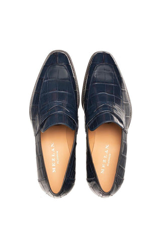 Mezlan Piccolo 4954-J Alligator Split-Toe Penny Loafers (MZ3661)-AmbrogioShoes