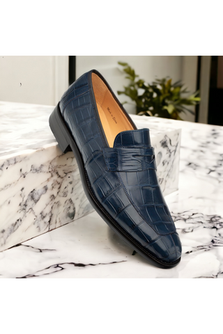 Mezlan Piccolo 4954-J Alligator Split-Toe Penny Loafers (MZ3661)-AmbrogioShoes
