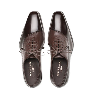 Mezlan Postdam Men's Codovan Calfskin and Soft Deerskin Brown Oxfords (MZ2923)-AmbrogioShoes