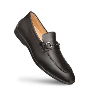 Mezlan R20268 Men's Shoes Black Calf-Skin Leather Apron Ornament Loafers (MZ3440)-AmbrogioShoes