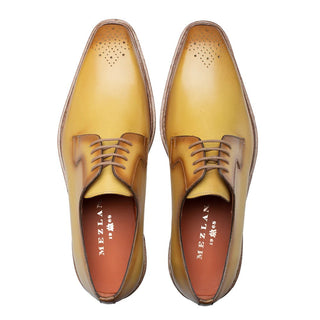 Mezlan R20615 Men's Shoes Yellow Calf-Skin Leather Lightweight Derby Oxfords (MZ3596)-AmbrogioShoes