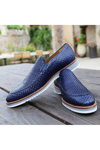 R20658 Woven Leather Hybrid Loafers (MZ3620)-Dellamoda