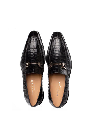 Rhodas Crocodile Horse-Bit Loafer-Dellamoda