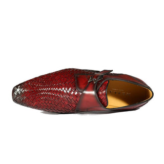 Mezlan S20271 Woven / Calf-Skin Leather Opanka Monk-Straps Loafers (MZ3484)-AmbrogioShoes