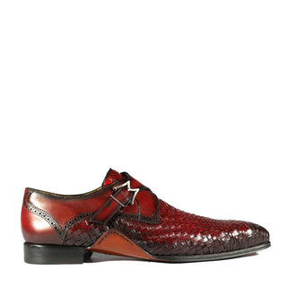 Mezlan S20271 Woven / Calf-Skin Leather Opanka Monk-Straps Loafers (MZ3484)-AmbrogioShoes