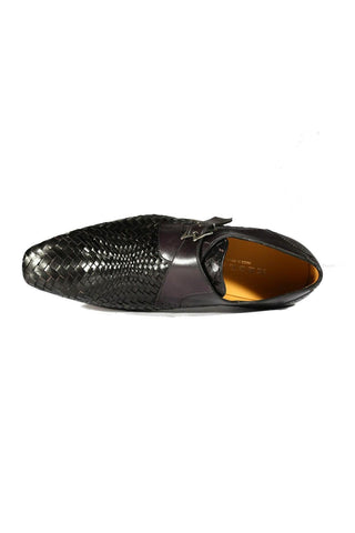 Mezlan S20271 Woven / Leather Opanka Monk-Straps Loafers (MZ3484)-AmbrogioShoes