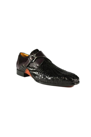 Mezlan S20271 Woven / Leather Opanka Monk-Straps Loafers (MZ3484)-AmbrogioShoes