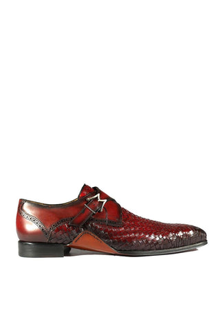 Mezlan S20271 Woven / Calf-Skin Leather Opanka Monk-Straps Loafers (MZ3484)-AmbrogioShoes