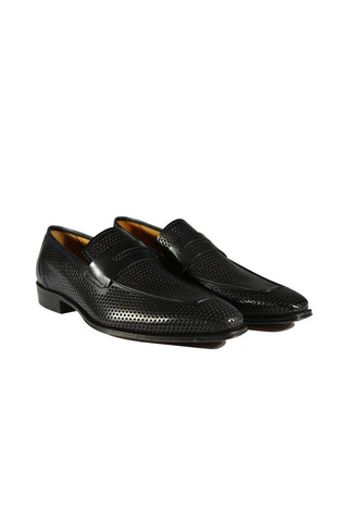 S20296 Perforated Leather Classic Penny Loafers (MZ3482)-Dellamoda