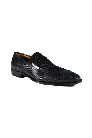 S20296 Perforated Leather Classic Penny Loafers (MZ3482)-Dellamoda