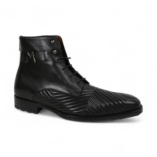 Mezlan S20516 Men's Shoes Quilted / Calf-Skin Leather Lace up Boots (MZ3554)-AmbrogioShoes