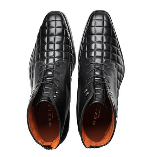 Mezlan S20538 Men's Shoes Quilted / Calf-Skin Leather Lace up Boots (MZ3527)-AmbrogioShoes