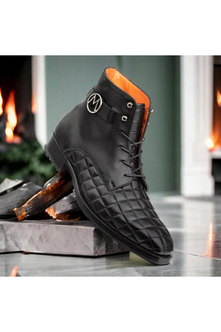Mezlan S20538 Quilted / Leather Lace up Boot