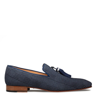 Mezlan S20652 Men's Shoes Blue Laser Print Suede Leather Slip-On Tassels Loafers (MZ3641)-AmbrogioShoes