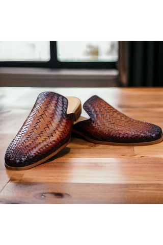 S20667 Woven Leather Casual Slip-On Mules (MZ3616)-Dellamoda