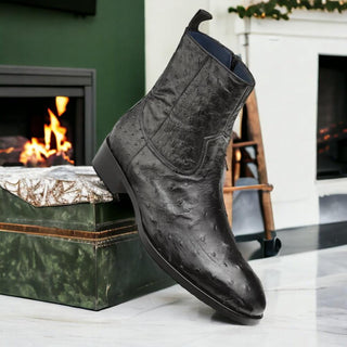 Mezlan SX4798-S Exotic Ostrich Straight-Heel Zipper Boots (MZ3436)-AmbrogioShoes