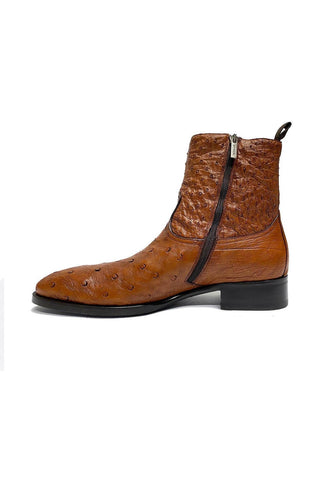 Mezlan SX4798-S Exotic Ostrich Straight-Heel Zipper Boots (MZ3436)-AmbrogioShoes