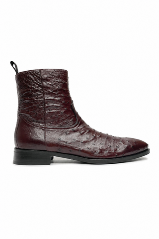 SX4798-S Ostrich Straight-Heel Zipper Boots (MZ3436)-Dellamoda
