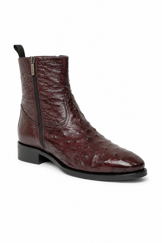 SX4798-S Ostrich Straight-Heel Zipper Boots (MZ3436)-Dellamoda