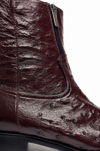 SX4798-S Ostrich Straight-Heel Zipper Boots (MZ3436)-Dellamoda