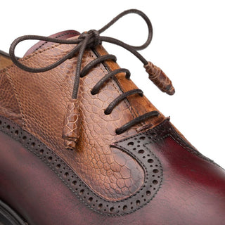 Mezlan SX4868-P Exotic Ostrich / Calf-Skin Leather Oxford (MZ3509)-AmbrogioShoes