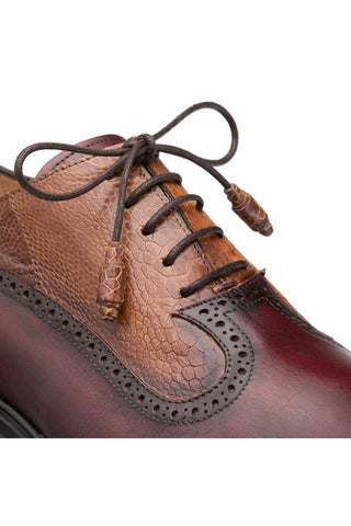 SX4868-P Ostrich / Leather Oxford (MZ3509)-Dellamoda
