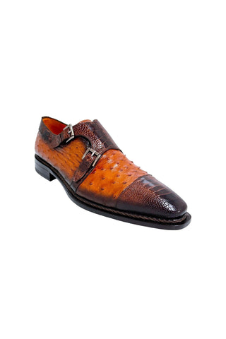 Mezlan SX4957-SP Ostrich / Lizard Double Monk-Strap